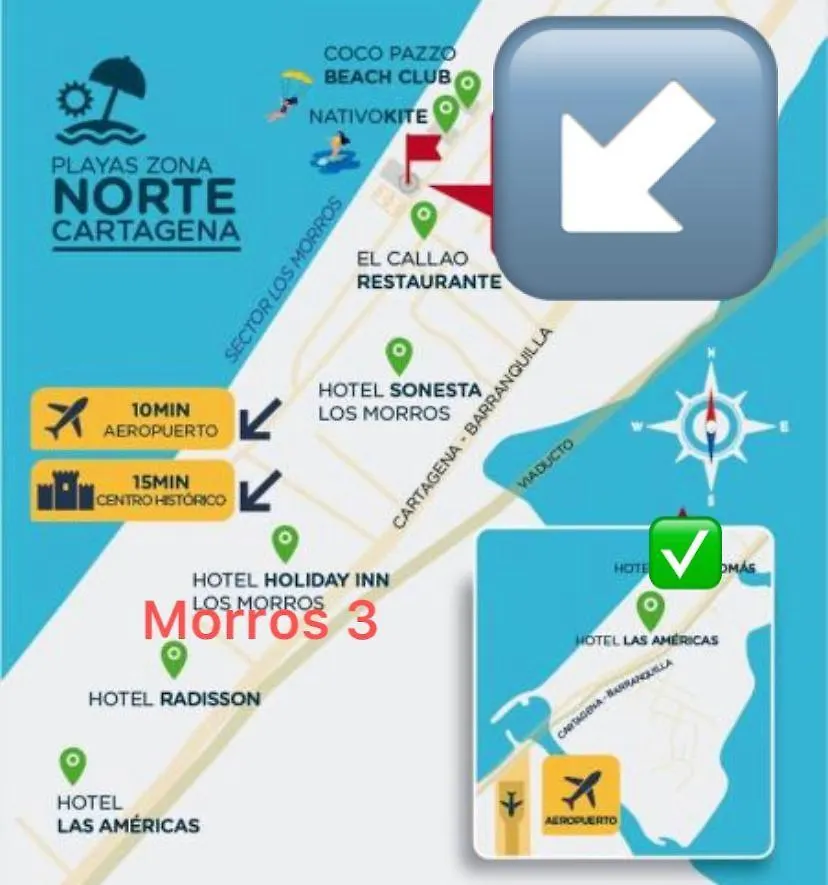 Apartmán Acogedor Apartamento Primera Linea De Playa Cartagena Kolumbie